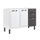 Balcão de Cozinha 3 Portas 2 Gavetas Itatiaia New Premium de Aço 120cm Branco/Grafite Balcão de Cozinha 3 Portas 2 Gavetas Itatiaia New Premium de Aço 120cm Branco/Grafite