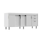 Balcão de Cozinha 4 Portas de Correr 3 Gaveta 100% MDF 174cm