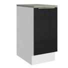 Balcão de Cozinha 40 cm 1 Porta Branco/Preto Lux Madesa Balcão de Cozinha 40 cm 1 Porta Branco/Preto Lux Madesa