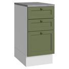 Balcão De Cozinha 40 Cm 3 Gavetas Branco/verde Vik Madesa
