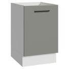 Balcão de Cozinha 50cm 1 Porta (Sem Tampo) Branco/Cinza Agata Madesa