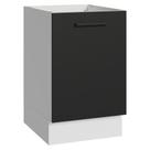 Balcão de Cozinha 50cm 1 Porta (Sem Tampo) Branco/Preto Agata Madesa
