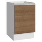 Balcão de Cozinha 50cm 1 Porta (Sem Tampo) Branco/Rustic Glamy Madesa