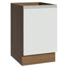 Balcão de Cozinha 50cm 1 Porta (Sem Tampo) Rustic/Branco Glamy Madesa