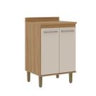 Balcão de Cozinha 60 Cm 2 Portas 1 Prateleira Ipê/Cristalo - Decibal Balcão de Cozinha 60 Cm 2 Portas 1 Prateleira Ipê/Cristalo - Decibal