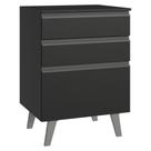 Balcão de Cozinha 60 cm 3 Gavetas Com Pés Preto Nice Madesa