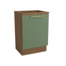 Balcão de Cozinha 60 Cm Isabel 1 Porta Nogueira/Verde - Kappesberg Balcão de Cozinha 60 Cm Isabel 1 Porta Nogueira/Verde - Kappesberg