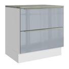 Balcão de Cozinha 80 cm 2 Gavetas Branco/Cinza Lux Madesa Balcão de Cozinha 80 cm 2 Gavetas Branco/Cinza Lux Madesa