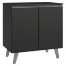 Balcão de Cozinha 80 cm 2 Portas Com Pés Preto Nice Madesa