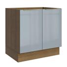 Balcão de Cozinha 80 cm 2 Portas (Sem Tampo) Rustic/Cinza Lux Madesa