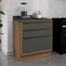 Balcão de Cozinha 80cm 3 Gavetas Viena