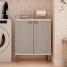 Balcão de Cozinha 80cm Iluminata 100% Mdf 2 Portas Branco/Fendi - Genialflex Balcão de Cozinha 80cm Iluminata 100% Mdf 2 Portas Branco/Fendi - Genialflex