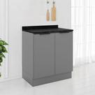 Balcão de Cozinha 80cm Lumina 2 Portas Cinza - Telasul