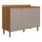 Balcão de Cozinha Acacia 120cm com Tampo 2 Portas 3 Gavetas Balcão de Cozinha Acacia 120cm com Tampo 2 Portas 3 Gavetas