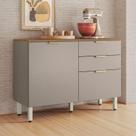 Balcão de Cozinha Ambiente Alba 120cm Amêndola Nude Prime TX com Tampo - Demóbile