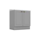Balcão de Cozinha Americana 2 Portas c/Tampo 80cm Cinza - Henn