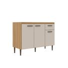 Balcão de Cozinha Berlim 120cm 3 Portas 1 Gaveta Marrom MDP UV Decibal