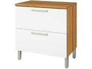 Balcão de Cozinha Burguesa MDF Com 1 Porta Marrom Freijó Branco