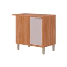 Balcão de Cozinha c/ Tampo Eloise Nicho de Canto c/ 1 Porta 92cm Cinamomo/Off White - MGM