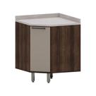 Balcão De Cozinha Canto Diagonal 1 Porta E Com Tampo Luna Lu Nogueira Dourado-cinammon Balcão De Cozinha Canto Diagonal 1 Porta E Com Tampo Luna Lu Nogueira Dourado-cinammon