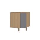 Balcão De Cozinha Canto Diagonal 74cm 1 Porta Sem Tampo Slim Freijó/cinza Puro