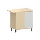 Balcão De Cozinha Canto Reto 100% Mdf 1 Porta 95cm Aura Luci Carvalho/cinza Cristal