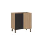 Balcão De Cozinha Canto Reto 80cm 1 Porta Sem Tampo Slim Luc Freijó/preto