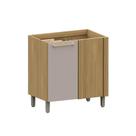 Balcão De Cozinha Canto Reto 95cm 1 Pt Elegance Luciane Móve Freijó/cinammon