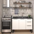 Balcão De Cozinha Com 2 Portas 3 Gavetas Organizador De Talheres Gabinete Em Aço Branco Cozimax