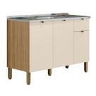 Balcão de Cozinha Com Pia 120cm Laura Plus Soft/Freijó Z06 - Mpozenato