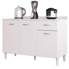 Balcão de Cozinha com Tampo 120 cm Branco Brilho - Poquema Balcão de Cozinha com Tampo 120 cm Branco Brilho - Poquema