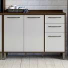 Balcão de Cozinha com Tampo 3 Portas 2 Gavetas 120 cm Áustria Valdemóveis Balcão de Cozinha com Tampo 3 Portas 2 Gavetas 120 cm Áustria Valdemóveis