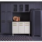 Balcão de Cozinha com Tampo 3 Portas 3 Gavetas Diamante