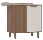 Balcão de Cozinha com Tampo Canto Reto 95 cm 1 Porta Aspen Luciane Móveis Balcão de Cozinha com Tampo Canto Reto 95 cm 1 Porta Aspen Luciane Móveis