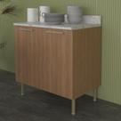 Balcão De Cozinha Com Tampo E 2 Portas 80cm Multimóveis Cr20460 Freijó Mármore Branco Balcão De Cozinha Com Tampo E 2 Portas 80cm Multimóveis Cr20460 Freijó Mármore Branco