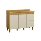 Balcão de Cozinha Dakota 1200 com Portas e Gavetas OFF WHITE