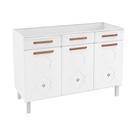 Balcão de Cozinha de Aço Triplo sem Tampo para Pia 120cm Regina Multimóveis CR6127 Branco Balcão de Cozinha de Aço Triplo sem Tampo para Pia 120cm Regina Multimóveis CR6127 Branco