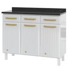 Balcão De Cozinha De Aço Triplo Telasul Diamante C/ Tampo Branco Balcão De Cozinha De Aço Triplo Telasul Diamante C/ Tampo Branco