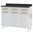 Balcão de Cozinha de Aço Triplo Telasul Diamante C/ Tampo Branco Balcão de Cozinha de Aço Triplo Telasul Diamante C/ Tampo Branco