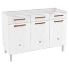 Balcão de Cozinha de Aço Triplo Telasul Mirage New S/ Tampo P/ Pia Branco