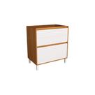 Balcão de Cozinha Denver PH 3108 c/ 3 Gavetas s/ Tampo 80cm Freijo Rocks/Branco - Herval