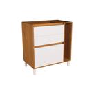 Balcão de Cozinha Denver PH 3109 c/ 3 Gavetas 1 Toalheiro e Divisor de Talheres s/ Tampo 80cm Freijo Rocks/Branco - Herval