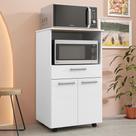 Balcão de Cozinha Duplo Forno 2 Portas e 1 Gaveta Prata