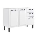 Balcão de Cozinha em Aço 3P 2G Branco S/TAMPO New Premium