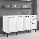 Balcão de Cozinha em Aço 4 Portas 2 Gavetas 160cm sem Tampo New Premium Itatiaia Branco Balcão de Cozinha em Aço 4 Portas 2 Gavetas 160cm sem Tampo New Premium Itatiaia Branco