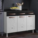 Balcão de Cozinha em Aço Triplo com Tampo 3 Portas 3 Gavetas Mirage New Balcão de Cozinha em Aço Triplo com Tampo 3 Portas 3 Gavetas Mirage New