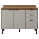 Balcão de Cozinha Firenze com Tampo 120 cm Amêndola Touch Nude Prime Tx - Demóbile