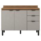 Balcão De Cozinha Firenze Com Tampo 120 Cm Amêndola Touch Nude Tx - Demóbile