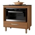 Balcão de Cozinha Fit 80 com Tampo MDP para Cooktop - Nicioli