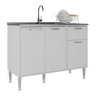 Balcão de Cozinha Gabinete 105cm 3 Portas 1 Gaveta Siena Multimóveis MP2190